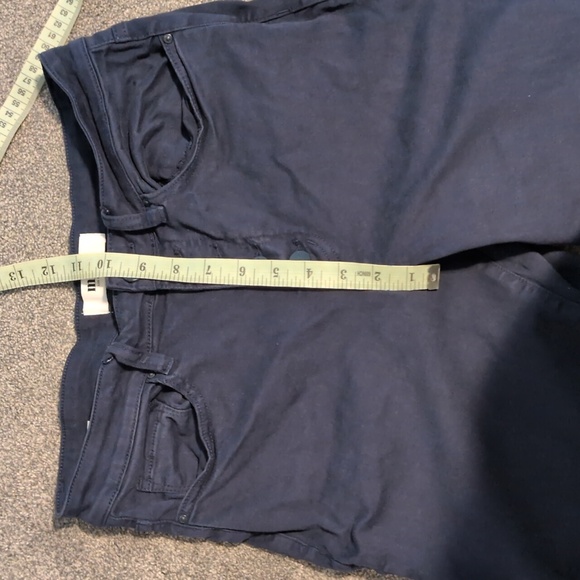 Mica Navy Blue Button Fley Wide Leg Crop Pants Size 28 - Picture 6 of 8
